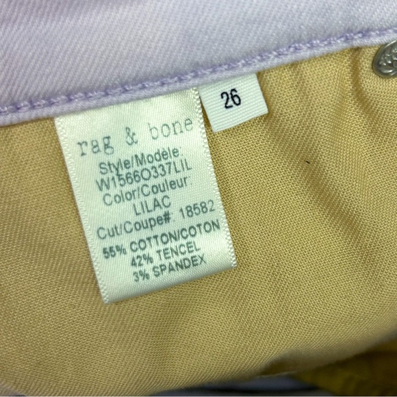 RAG & BONE | Purple High Rise Raw Frayed Hem Skinny Leg Ankle Jeans in ‘Lilac’ - Picture 11 of 12